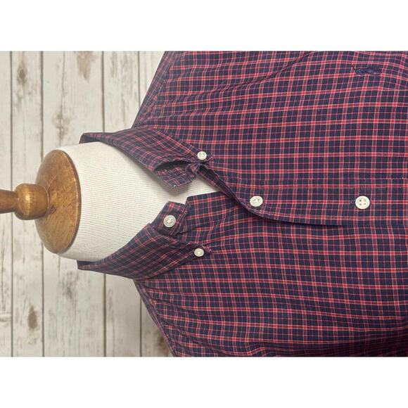 Ralph Lauren Blake classic red/navy cotton long sleeve button-down shirt Size M - Picture 2 of 7
